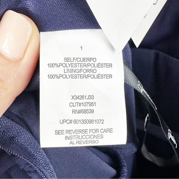 Speechless Junior Halter Style Chiffon Navy Cocktail Dress with Pearl Collar 1 - Picture 13 of 16